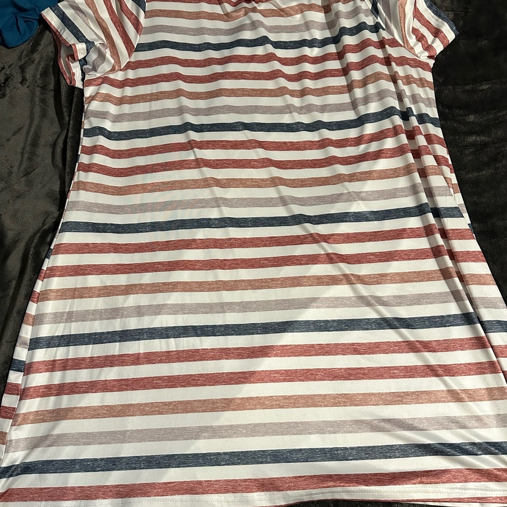 Striped Red, White, and Blue T-Shirt Dress